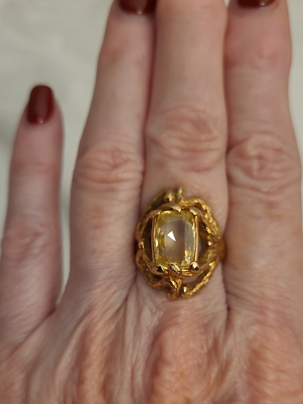 James Avery Retired 14k Yellow Gold Ring With Yellow Lab Created Sapphire